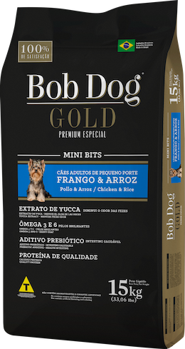 Alimento Perro Adulto Raza Pequeña Bob Dog Gold Mini Bits Pollo y Arroz